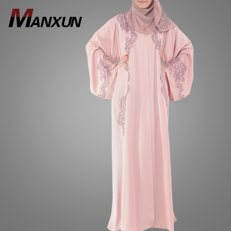 Factory Made Good Quality Women kaftan Kimono Pink Abaya Fashion Pakistani Burqa Beautiful Embroidery Pattern Dubai Abaya