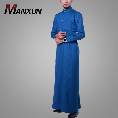 Latest Burqa Designs Blue Fashion Moroccan Men Abaya Muslim Dubai Cosy Daffah Thobe