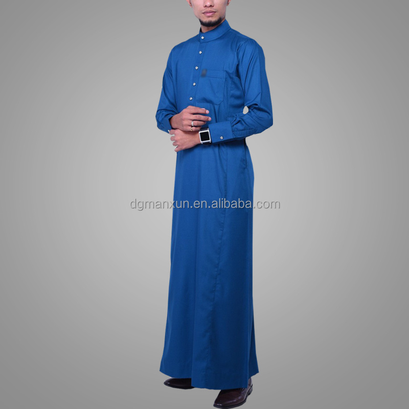 Latest Burqa Designs Blue Fashion Moroccan Men Abaya Muslim Dubai Cosy Daffah Thobe