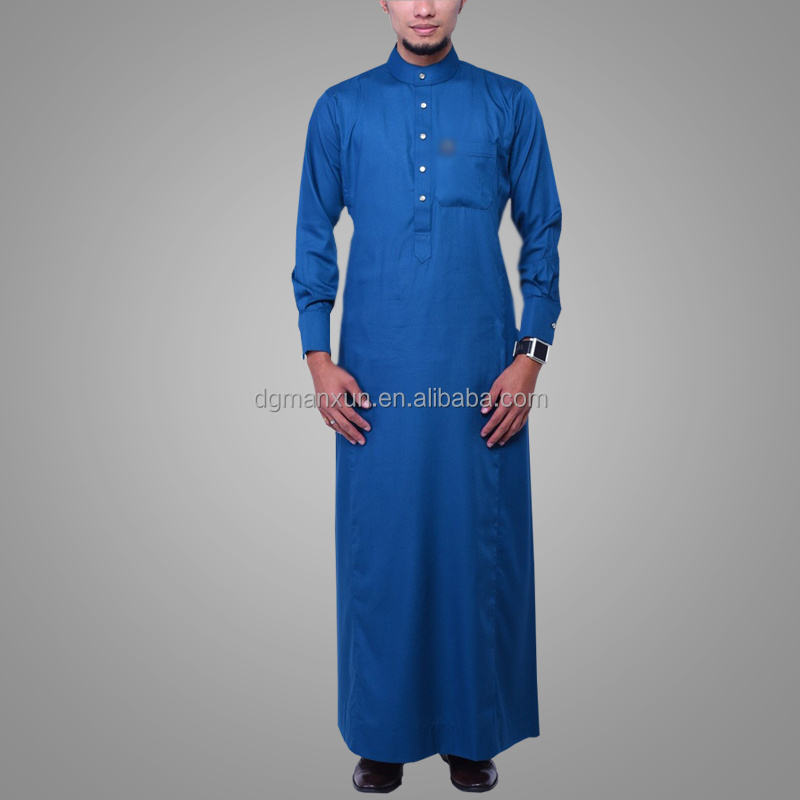 Latest Burqa Designs Blue Fashion Moroccan Men Abaya Muslim Dubai Cosy Daffah Thobe