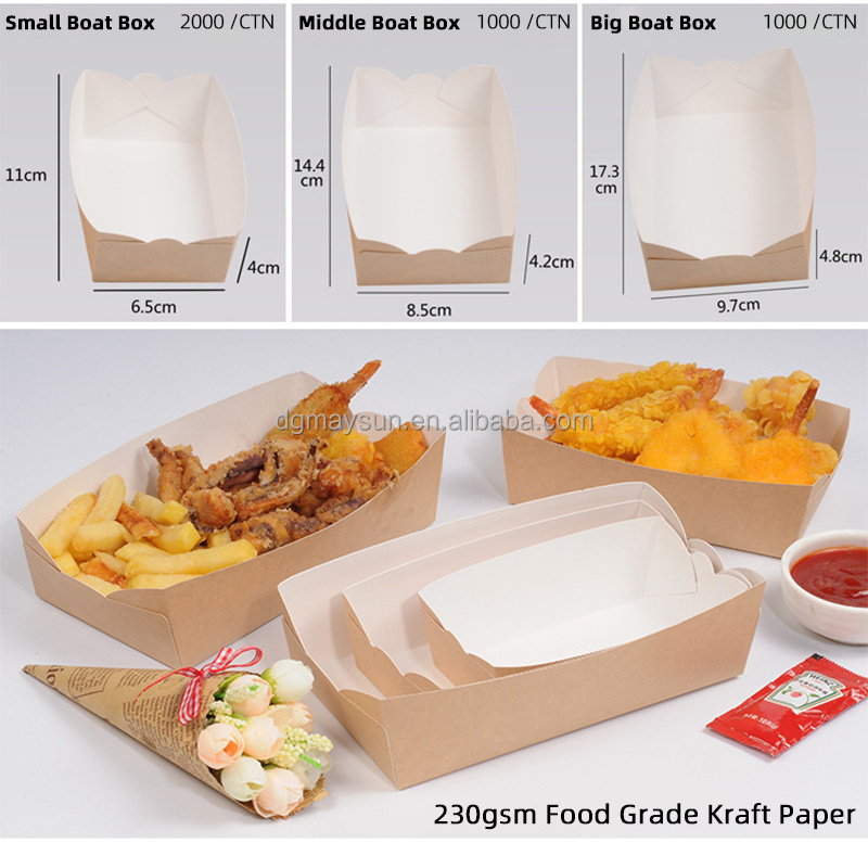 Custom takeaway packaging paper burger box french fries pizza kraft hamburger box