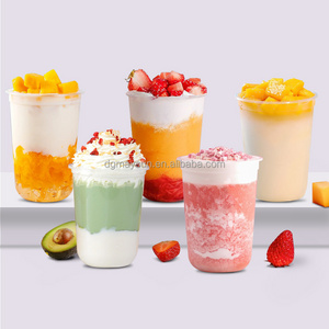 Custom Logo Printed 16 oz 500ml 24oz 700ml bubble boba tea U Shape PP Cup Disposable Clear milk shake plastic Cups