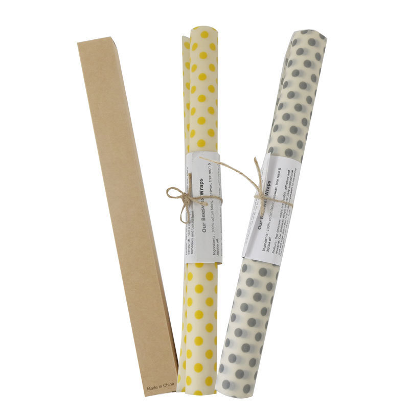 Custom washable cotton beeswax wraps roll for food storage design