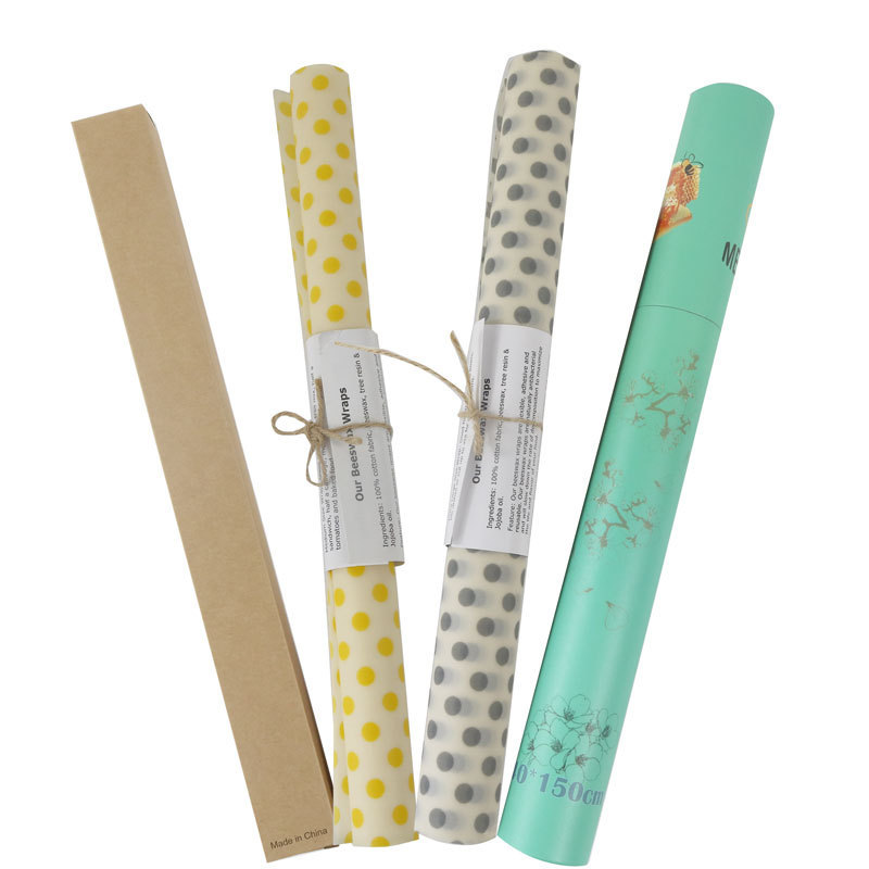 Custom washable cotton beeswax wraps roll for food storage design