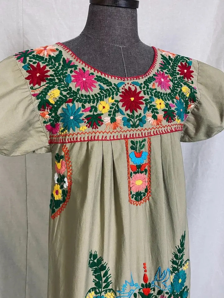 2021 Summer latest embroidered dress women ethnic blouse vintage clothing mexican dresses