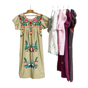 2021 Summer latest embroidered dress women ethnic blouse vintage clothing mexican dresses