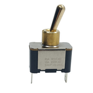 Gold plated 2 Position 2pin ON OFF AC250V 10A 125V 20A Heavy Duty medium Rocker pull stainless steel Toggle Switch