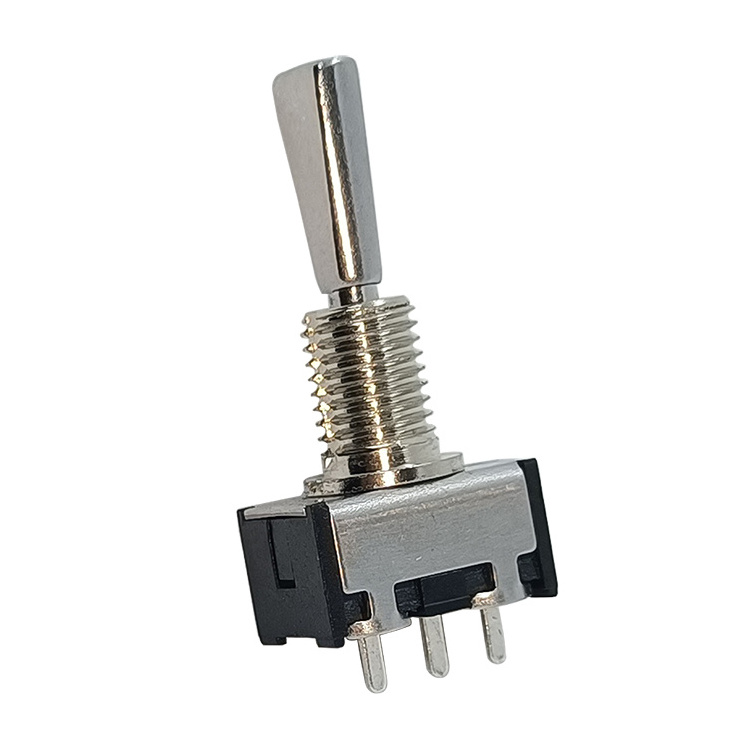 Metal Vertical Push 3pin 3 Position on off on DC 12V 0.1A  small miniature mini pull toggle switch