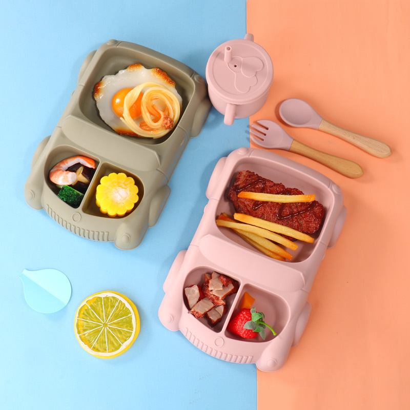 Bpa Free 100% Food Grade Silicone Silicone Car Plate Silicone Food Separator For Plate Baby Sticky Plate