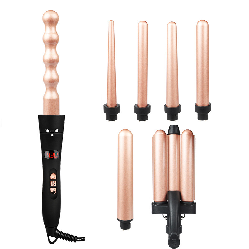 Professional Interchangeable Curling Iron Triple Barrel waver hair curler Waver 3 Barrel rotating  Curling Iron