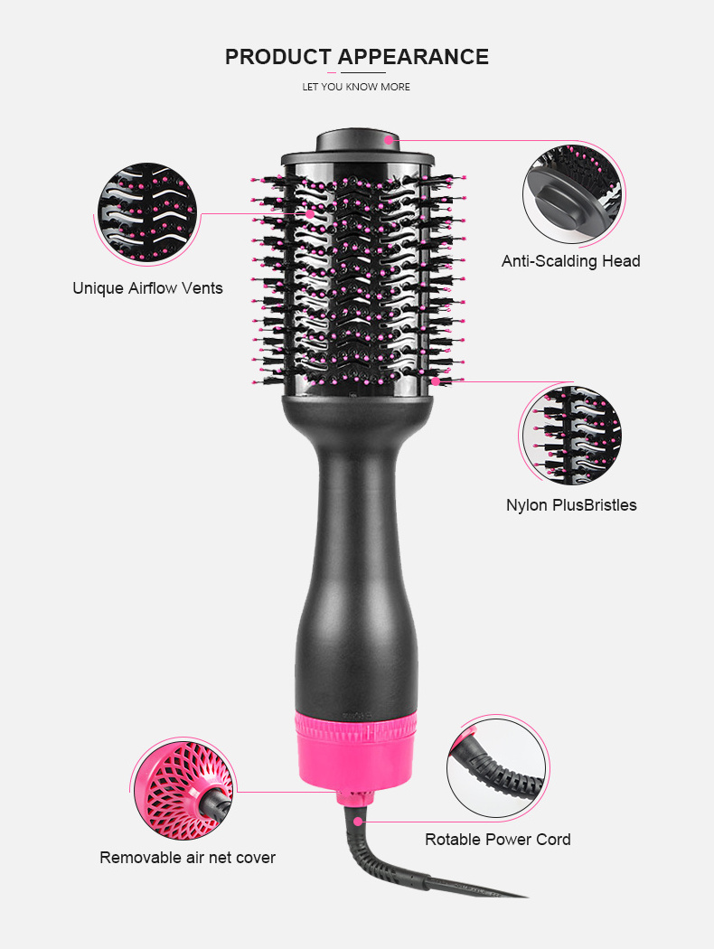 1200W Electric Negative Ion Blow Hair Straightener Styler Comb One Step Hair Dryer Volumizer Hot Air Brush secadora de cabello