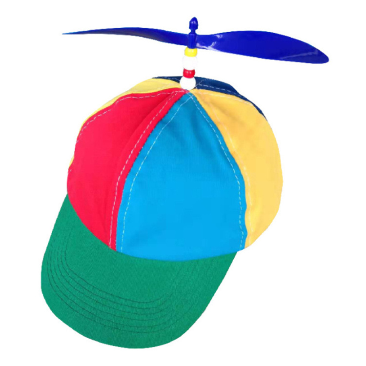 High Quality Wholesale Funny Child Multi Color Custom Embroidery Logo Helicopter Screw Propeller Hat kid Hat