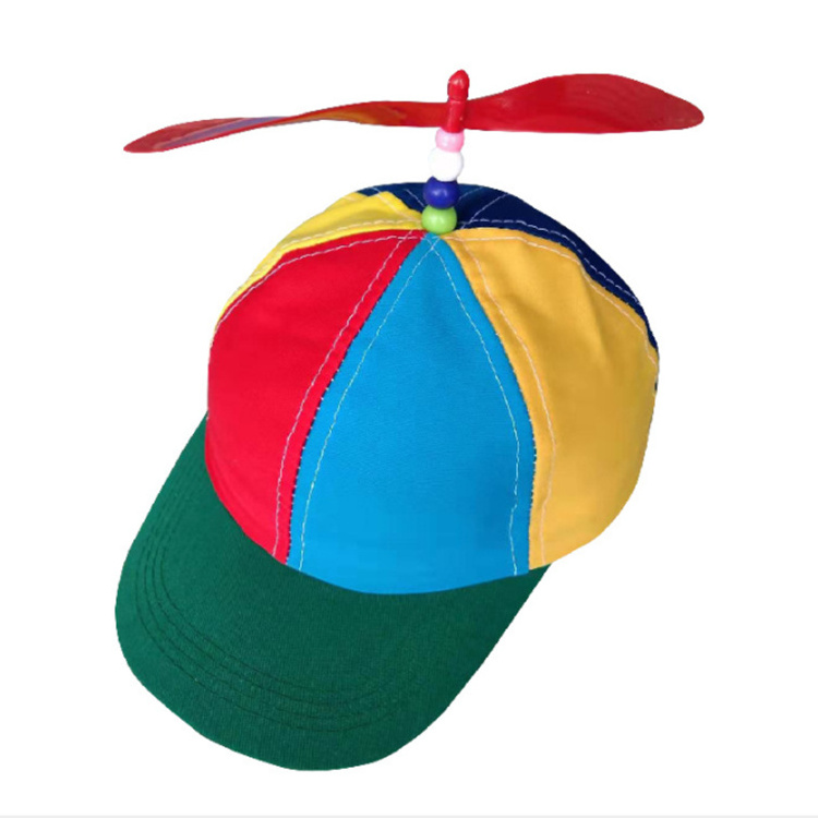 High Quality Wholesale Funny Child Multi Color Custom Embroidery Logo Helicopter Screw Propeller Hat kid Hat