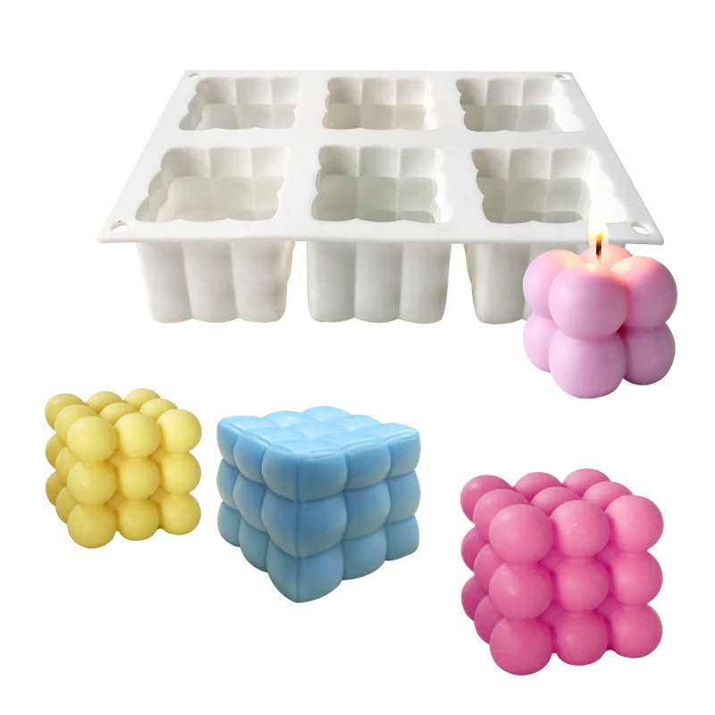 MHC Silicone Wholesale Bubble Candle Moulds Uk Unique Cube Moules Bougie Designer Resin Silicone Molds For Candles