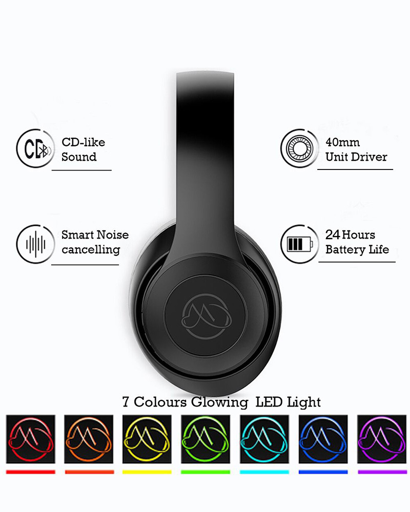 Deep Bass Wireless Headphones On Ear Bluetooth Earphones with Mic  For PC iPhone X 8 7  iPad iPod Huawei  Mp3 Tablet