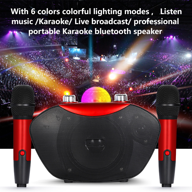 Colors light changing Mini bluetooth karaoke speakers wireless microphones home theatre system for family theater karaoke ktv