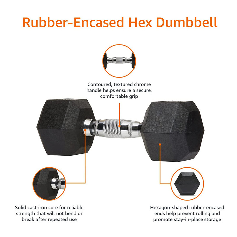 Fitness Barbell Dumbbell Set with Rack Barbell Coated Hex Dumbbell Weight Hand Weight For Strength Training