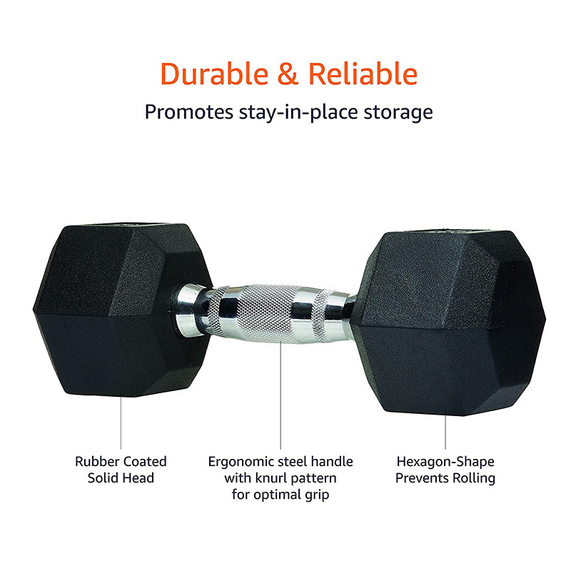 Fitness Barbell Dumbbell Set with Rack Barbell Coated Hex Dumbbell Weight Hand Weight For Strength Training