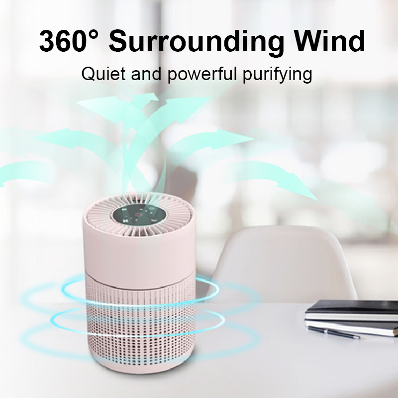 Mini Smoke Dust Virus Mold Smell Pet Dander Allergic Odor Hair Diseases Ozone Free Air Eliminator for Home Office