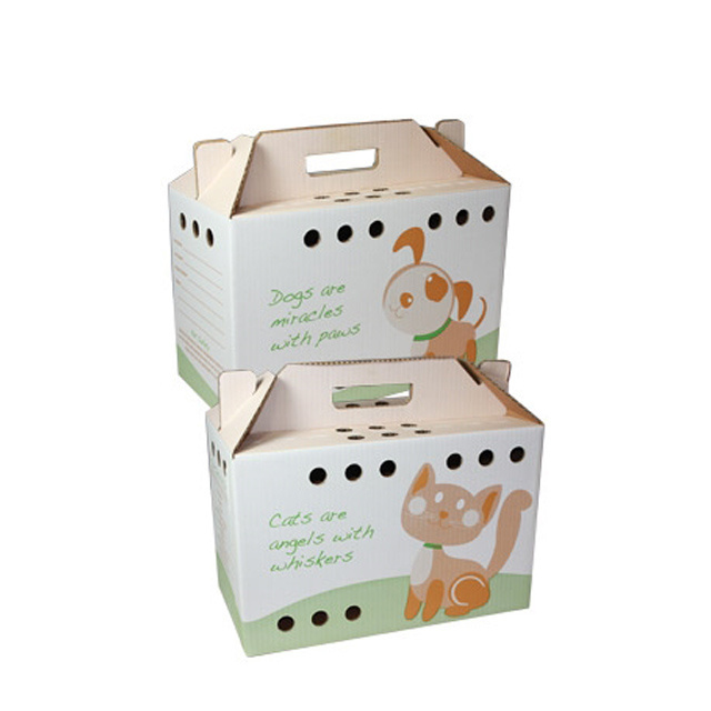 Wholesale Custom Pet Carrier Cardboard Packaging Box with Handle