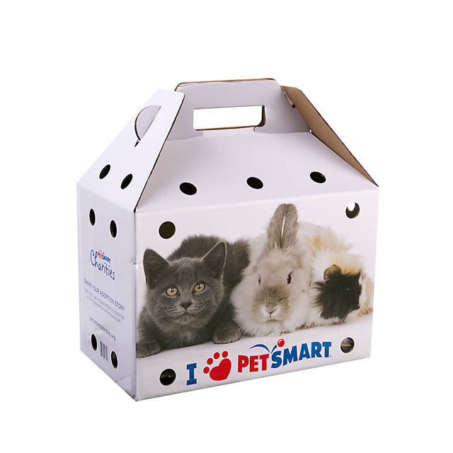 Wholesale Custom Pet Carrier Cardboard Packaging Box with Handle