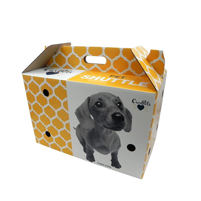 Wholesale Custom Pet Carrier Cardboard Packaging Box with Handle