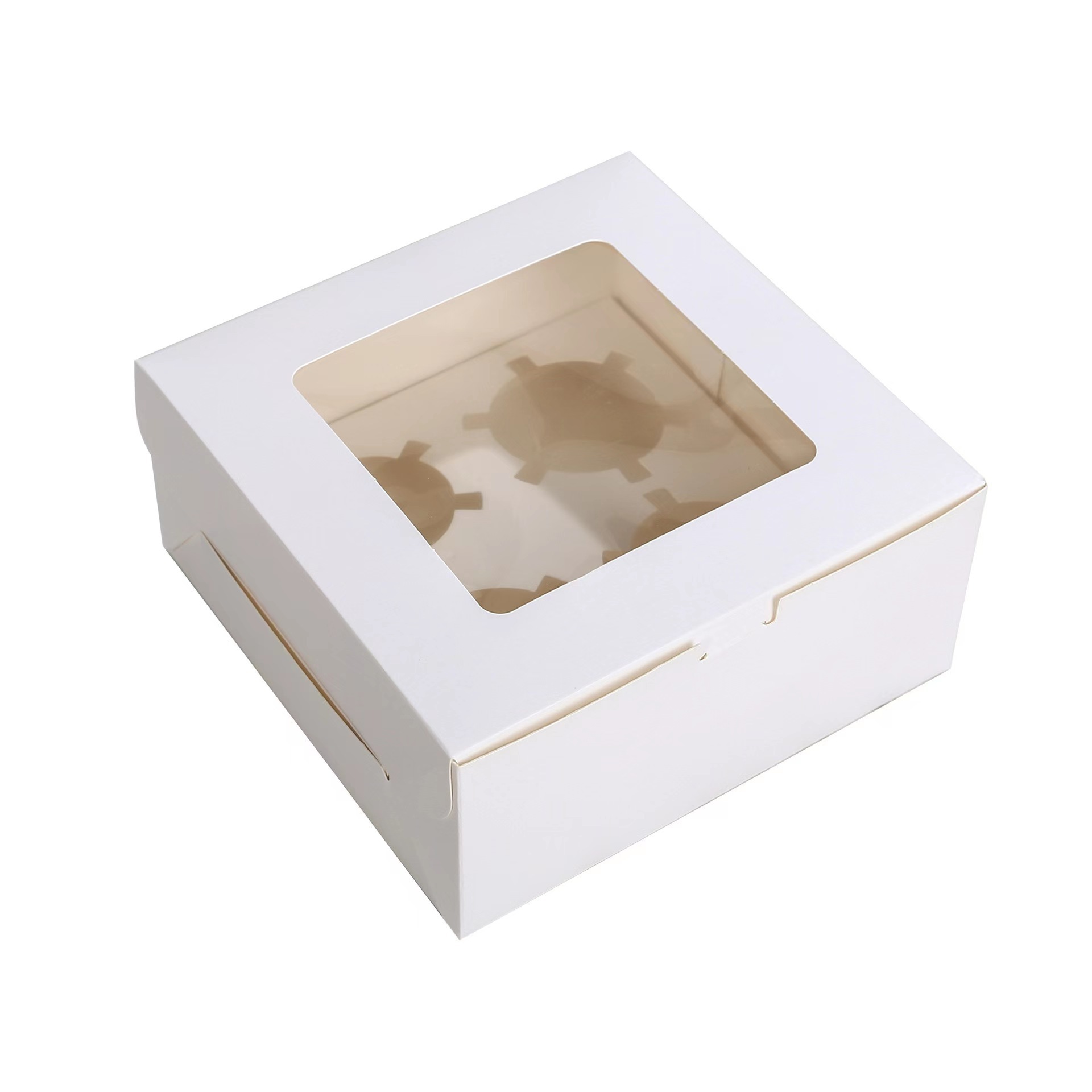 Cheap custom 12 hole cupcake holder boxes white paper muffin cupcake packaging bakery cake box with inserts and clear window