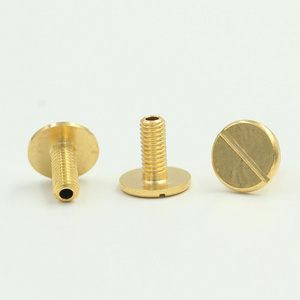 Mini stainless steel chicago screw Customized Flat slot head Slotted Brass m1.7 m3 Chicago Binding post Screws