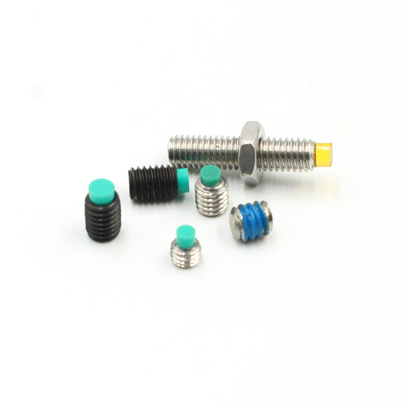 High precision dog point tail machine screw hex socket black oxide metric m2 m3 m4 m6 blue nylon tip set grub bolt