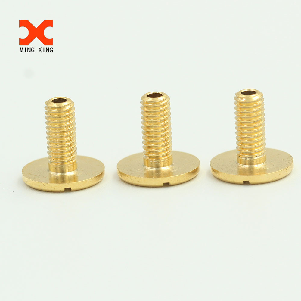 Mini stainless steel chicago screw Customized Flat slot head Slotted Brass m1.7 m3 Chicago Binding post Screws