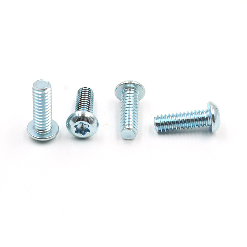 Factory custom zinc plated plum head torx button head screw m2 m3 m6 m8 cylindrical machine thread security screw bolt