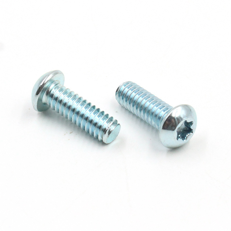 Factory custom zinc plated plum head torx button head screw m2 m3 m6 m8 cylindrical machine thread security screw bolt