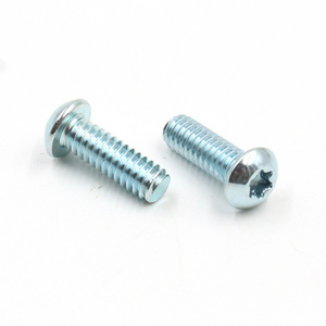 Factory custom zinc plated plum head torx button head screw m2 m3 m6 m8 cylindrical machine thread security screw bolt