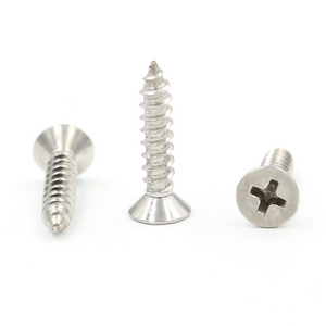 phillips flat head screw wood self-tapping screw countersunk cross full thread stainless steel self tapping screws for metal