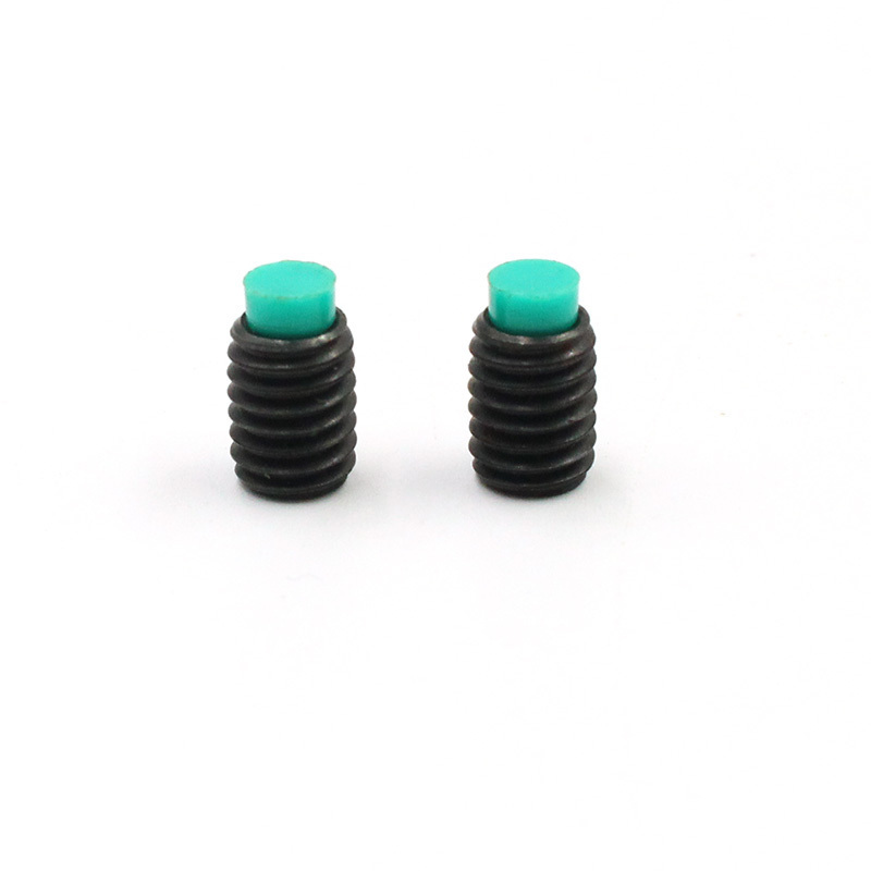 High precision dog point tail machine screw hex socket black oxide metric m2 m3 m4 m6 blue nylon tip set grub bolt