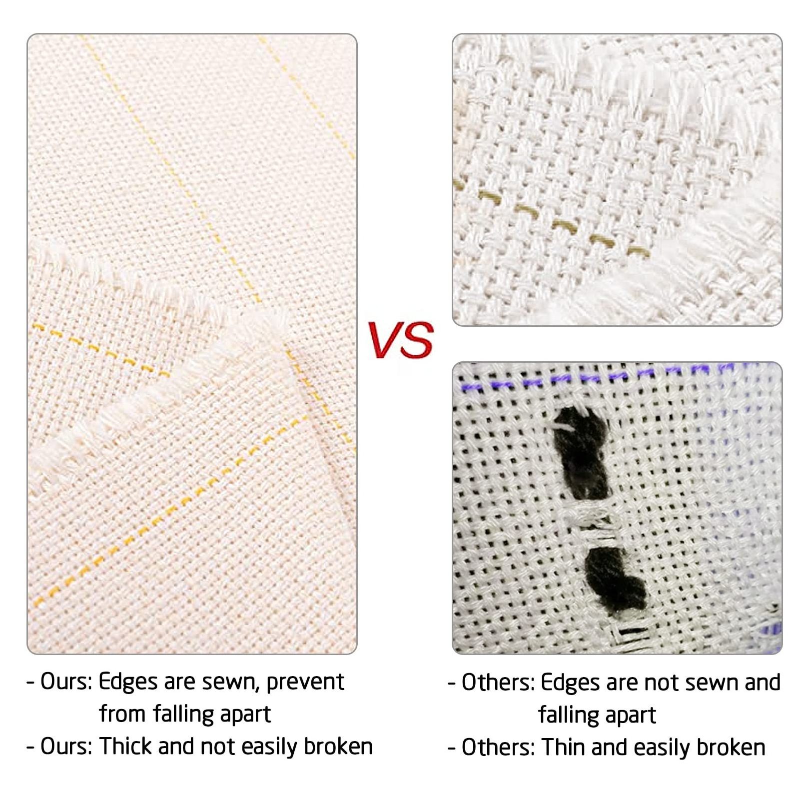 MINGYU Large Overlocking Tufting Cloth with Marked Lines- Primary Monk's Cloth Punch Needle Fabric for DIY Rug-Punch Tufting Gun