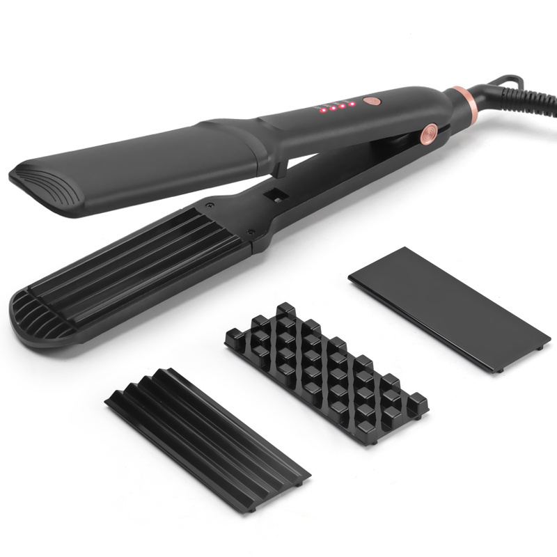 Professional flat Iron Interchangeable Tourmaline Ceramic Plate 3 in 1 Hair Crimper Wave Hair Straightener