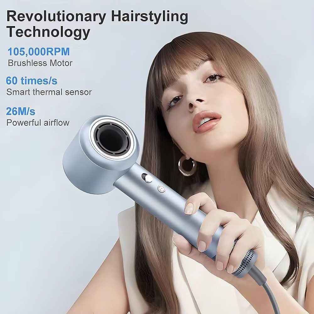 High Speed 110000rpm Ionic Youmi Hair Dryer Professional Styler Hair Dryer Hot And Cold Negative Ions Blow Dryer with Diffuser