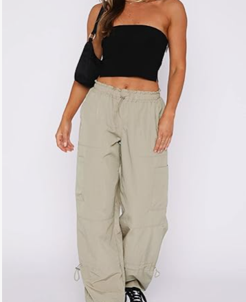 Y2K Cargo Pants Women Baggy - Parachute Pants for Women Spring Korean Baggy Casual Streetwear Daily Joggers