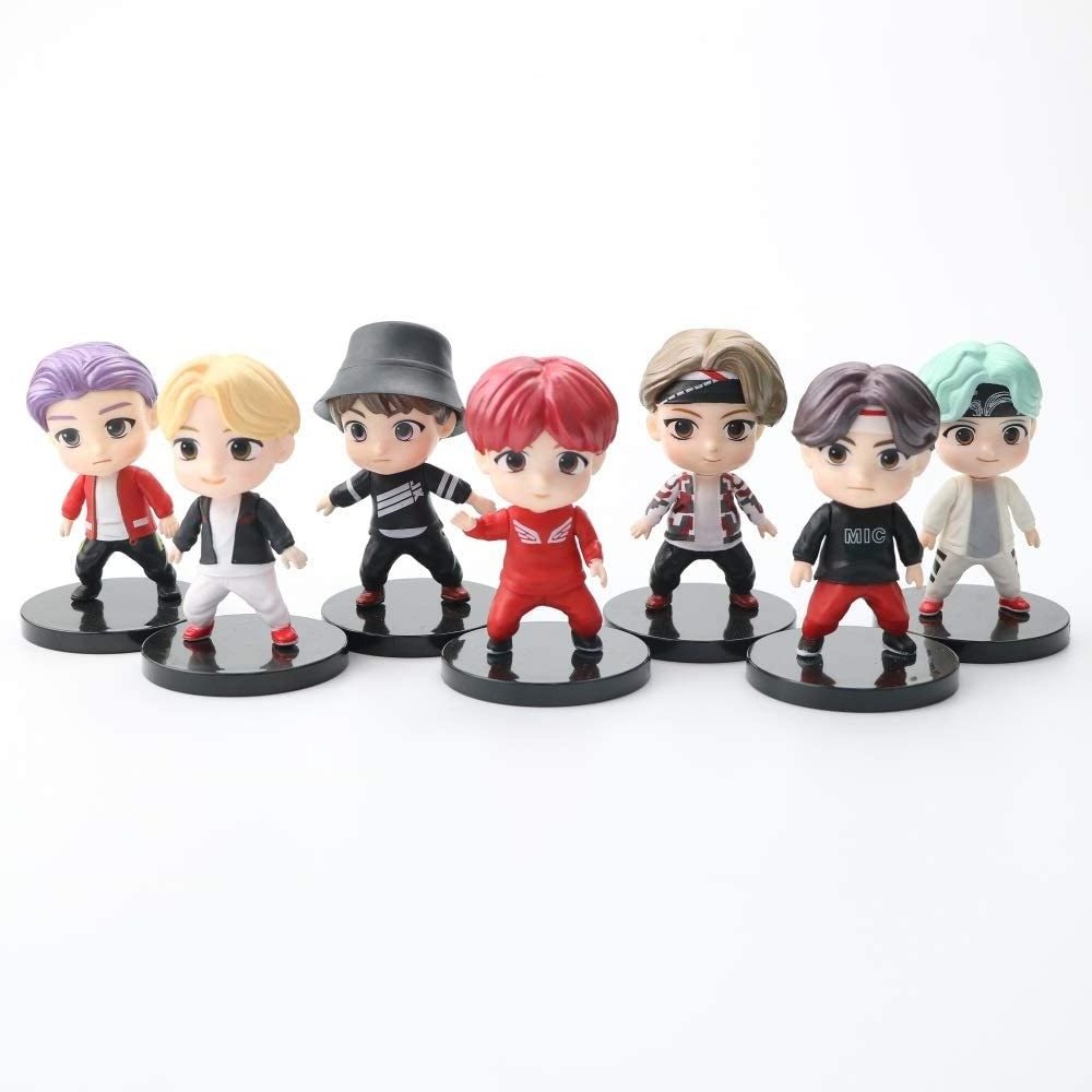 Bangtan Boy Groups Doll Model Cute Anime Figure mini 3D kawaii real cute cartoon tinytan bt doll bangtan monitor