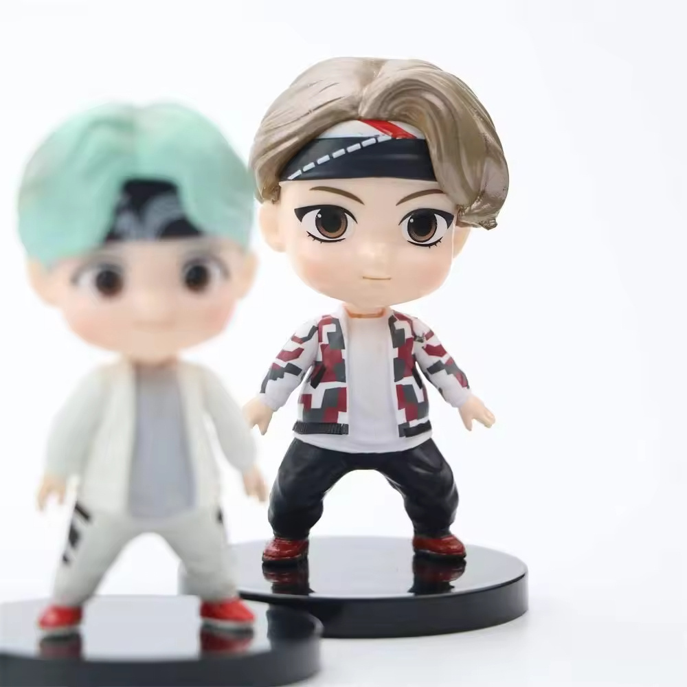 Bangtan Boy Groups Doll Model Cute Anime Figure mini 3D kawaii real cute cartoon tinytan bt doll bangtan monitor