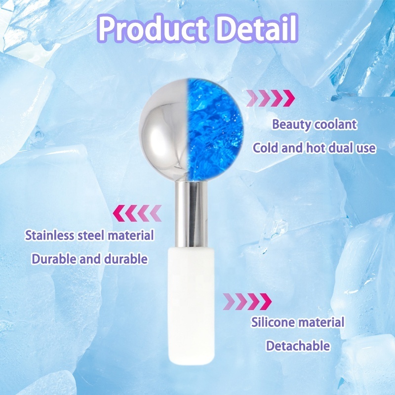 Private Label Cooling Facial Massager Stick Metal Magic Mermaid Cryo Sticks Spoons Stainless Steel Ice Globes for Face Massage