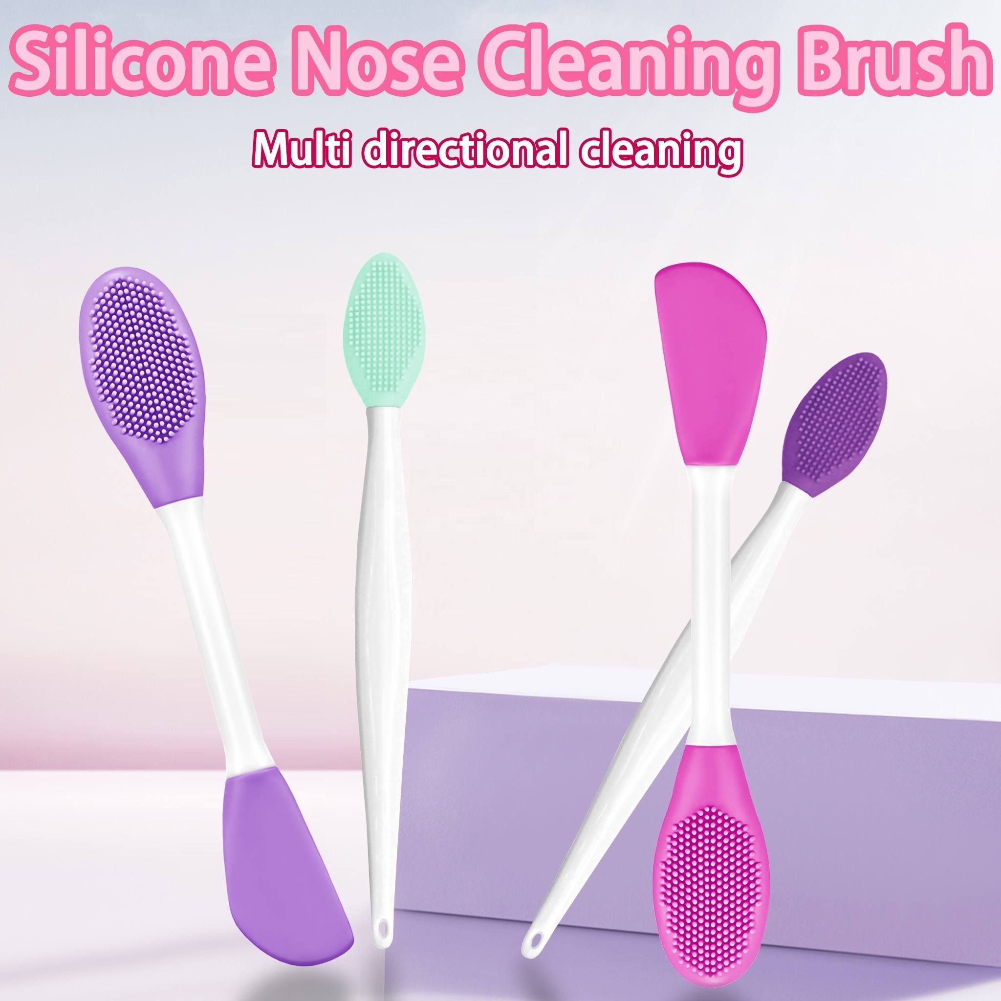 Hot Selling Multiple Colors Available Facial Mask Spatula Double Sided Cosmetic Soft Silicone Face Mask Brush