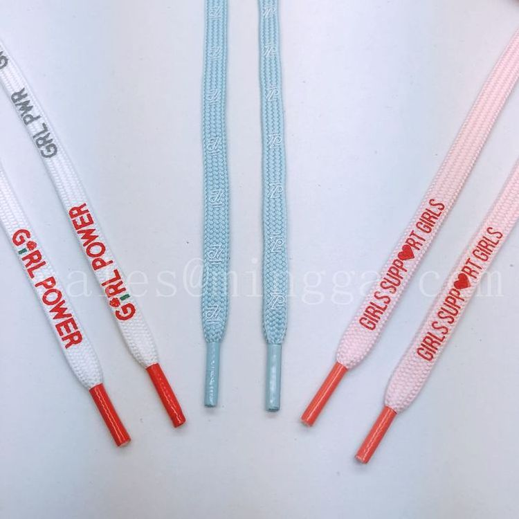 factory manufacturer custom silk screen printed shoelace,flat shoe lace