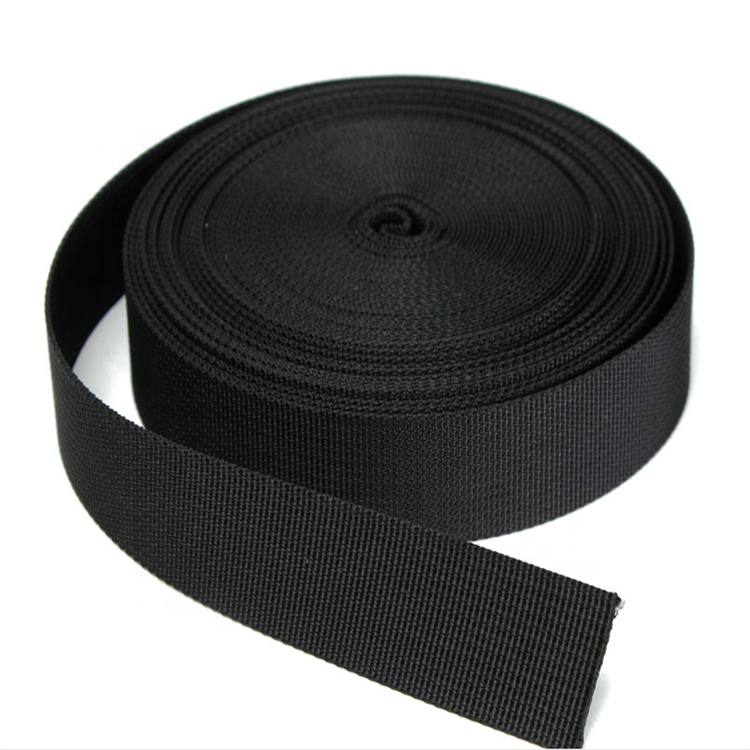 1 inch Width Black Custom Polyester Nylon Strap Heavy Ribbon Belt Nylon Webbing for bag