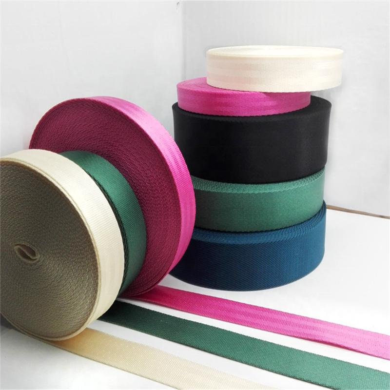 1 inch Width Black Custom Polyester Nylon Strap Heavy Ribbon Belt Nylon Webbing for bag