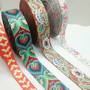 Custom Logo High Tenacity Polyester Wholesale Colorful Cotton Jacquard Tape Webbing