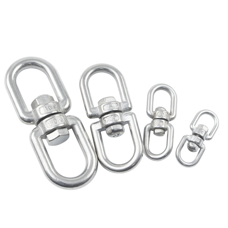 Stainless Steel Swivel Ring Durable Double Ended Eye Anchor Chain Hook Shackle Rigging Accessories Connector Clasp for Swings