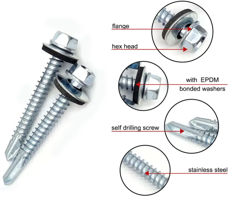 Self Drilling Roofing Screw Hex Head Self Drilling Screw For Metal