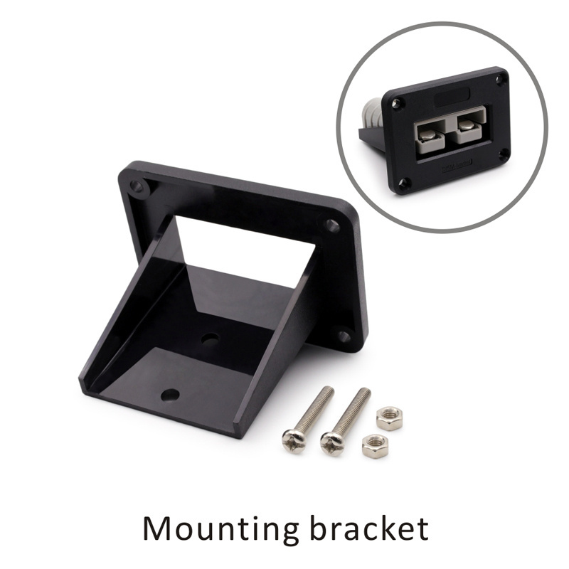 Black Flush Mount Bracket for 50A Power Connector 2 Pole Plug Mounting Bracket Panel Cover Accessories For Caravan Camper Truck